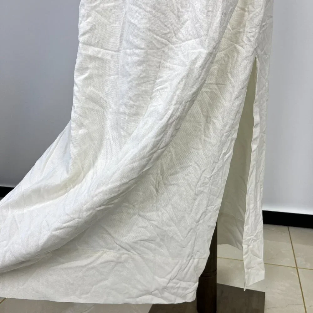 NWOT Farm Rio Linen Blend White Sleeveless Maxi Dress Size S - Picture 7 of 15